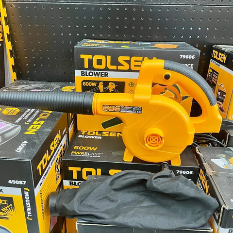 Máy Thổi Tolsen 79606 Màu Vàng, Công Suất 600w, có điều tốc Chuyên Dùng Gia Đình, Nhà Xưởng Nhỏ