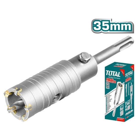Mũi Khoan Lỗ Bê Tông Total đa dạng kích thước từ 30mm - 60mm, Lưỡi TCT kèm khớp chuyển đổi, Chính hãng