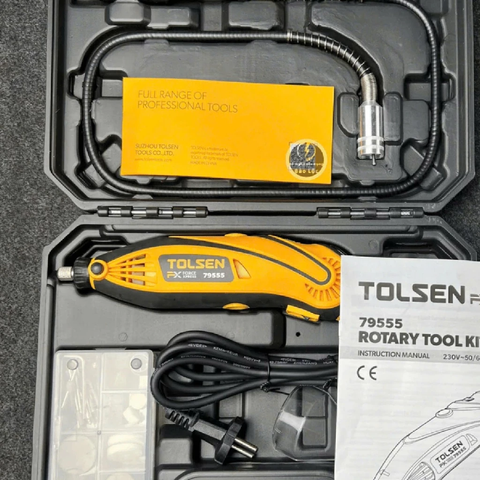 Bộ 108 Chi Tiết Máy Mài MINI 135W TOLSEN 79555, Máy Mài Khuôn Mỹ Nghệ 135W