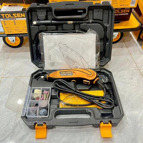 Bộ 108 Chi Tiết Máy Mài MINI 135W TOLSEN 79555, Máy Mài Khuôn Mỹ Nghệ 135W