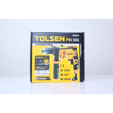 Máy Khoan Điện Công Suất 650W Tolsen 79504, Đầu Khoan 13 Ly Đầu Sắt, Bảo Hành Chính Hãng 6 Tháng