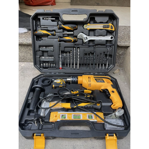 Máy Khoan Điện TOLSEN 79685 Đầu Kẹp 13 ly Kèm Bộ Dụng Cụ 95 Chi Tiết, Có Hộp Đựng Công Suất 750W
