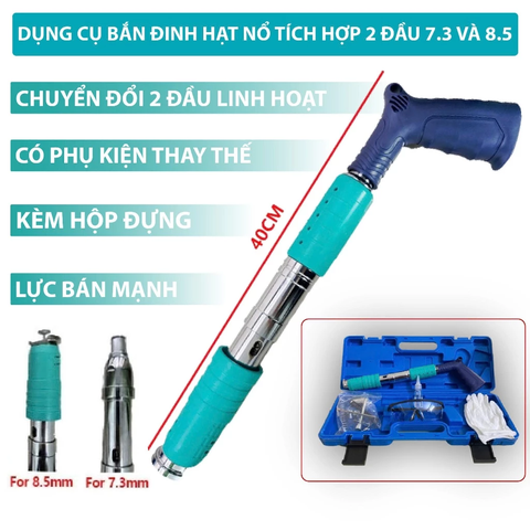 [KÈM 100 ĐINH 7.3] Bộ Máy Bắn Đinh Bê Tông Nội Địa Đa Năng Đầu 7.3, Đầu 8.5 Tích Hợp Dễ Dàng Thay Thế