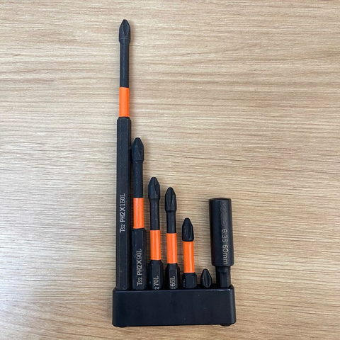 Bộ 7 Mũi Bắn Vít PH2 - D2 Độ Cứng Cao Từ Tính Mạnh [ 2.5cm - 5cm - 6.5cm - 7cm - 9cm - 15cm ] siêu cứng lực từ tính cao