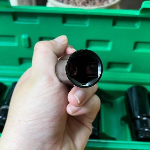 Bộ Đầu Tuýp, Đầu Khẩu 10 Món Cao Cấp Dùng Cho Máy Siết Bulong Vặn Vít Chân 1/2, 76mm Kích Thước Từ 8-24mm