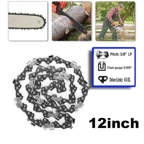 Dây Xích 12 Inch, Lam Xích 12 Inch Lắp Bộ Cưa Xích Gắn Máy Mài Chainsaw Sử Dụng Cho MÁy Cưa Xích 12 Inch