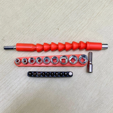 Bộ phụ kiện 21 chi tiết đa năng dành cho máy khoan pin, máy siết bulong