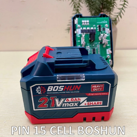 [HOẢ TỐC] Pin Boshun mạch 15cell, 20 cell 4 mosfet,có đèn báo pin - Pin máy khoan, máy mài, máy siết bulong