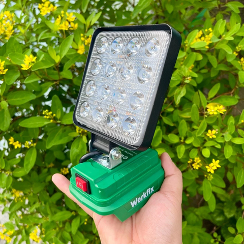 Đèn LED dùng pin Workfix 16 bóng led siêu sáng / Công suất 27W sử dụng chân pin phổ thông