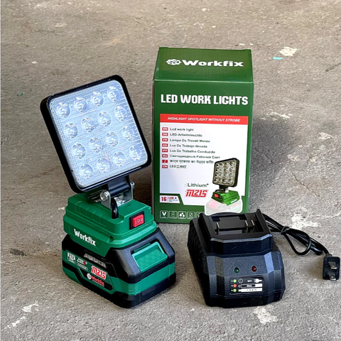 Đèn LED dùng pin Workfix 16 bóng led siêu sáng / Công suất 27W sử dụng chân pin phổ thông