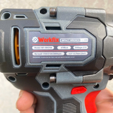 Máy siết bulong pin WORKFIX WF-IW470N, Đầu 2 Trong 1, Không chổi than, Lực siết 470Nm, Kèm 25 Phụ kiện