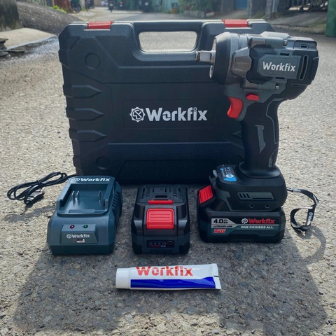 Máy siết bulong pin WORKFIX WF-IW470N, Đầu 2 Trong 1, Không chổi than, Lực siết 470Nm, Kèm 25 Phụ kiện