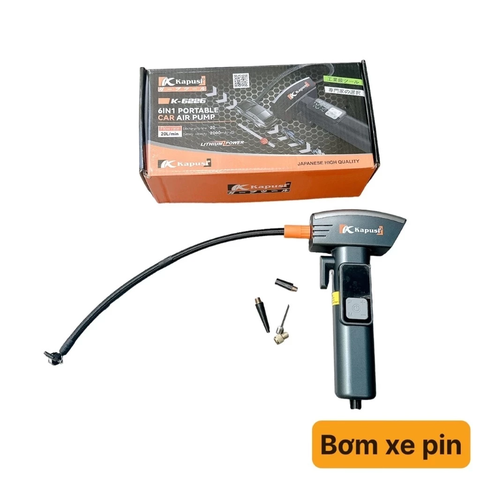 [BƠM LỐP Ô TÔ] Máy Bơm Lốp Xe, Máy Bơm Hơi Mini Dùng Pin KAPUSI K-6226, Màn Hình Led, Chân Sạc Tipe-C Tiện Dụng  5.0  1 đánh giá Đã bán 2
