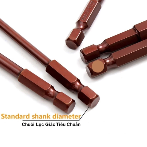 Đầu Bắn Vít Lục Giác Dài 100mm Kapusi K-7185 8 Chi Tiết Chuôi Cắm Lục Giác 6.35mm Tiện Lợi Cho Mọi Loại Khoan