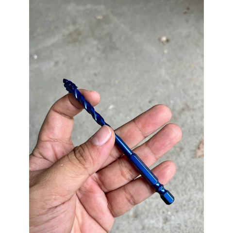 Mũi Khoan Lệch Tâm Răng Cưa 4 Lưỡi 6mm, 8mm, 10mm KAPUSI Màu Xanh