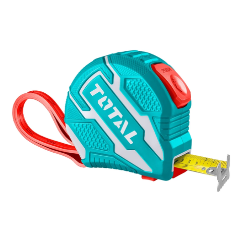 Thước Kéo Thép Nền vàng TOTAL 5mx19mm, 10mx25mm Đo Mét Và inch, Đo Chiều Cao, Chều Rộng, Chất Lượng Tốt
