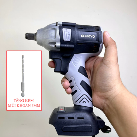 [KÈM MŨI 6LY LỤC GIÁC] Thân Máy Siết Bulong, Máy Bắn Vít SENKYO Lõi Đồng, Không Chổi Than Đầu 1/2 Bảo Hành 6 Tháng
