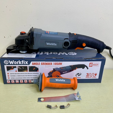 [KÈM LƯỠI CẮT ĐA NĂNG] Máy Mài Cầm Tay WORKFIX WF-AG1050B, Máy Mài Điện Công tắc bụng, Công Suất 1050W, 6 Tốc độ