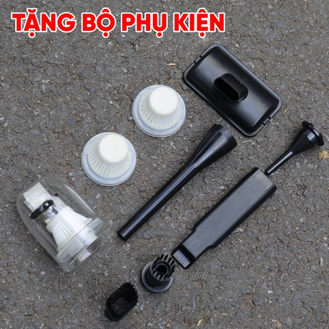 Máy Hút Thổi Bụi Mini BOSHUN BS-VC07L Dùng Pin Chân Phổ Thông M21, Lực 7kpa,Vừa Thổi Vừa Hút, Đi Kèm 3 Lõi Lọc
