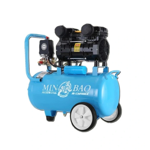 Máy Nén Khí Không Đầu MINBAO MBKD-30L Dung Tích 30L Màu Xanh, Máy Bơm Hơi Dùng Điện 220v Vệ Sinh Nhà Cửa, Bơm Hơi Xe