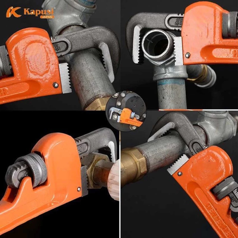 Mỏ Lết Răng Sửa Ống Nước Kapusi, Cỡ Từ 12 inch, 14 inch, 18 inch, 24 inch Thép CR-V Kìm Nước Kapusi