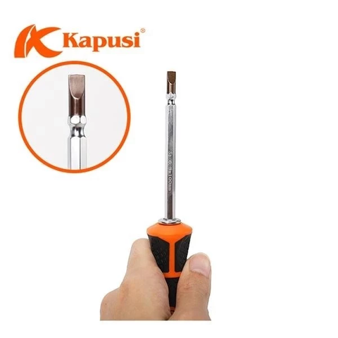 Tua Vít Đảo Cao Cấp S2 6x100mm, 6x150mm, 6x200mm KAPUSI Cán Cao Su, Nam Châm Từ Tính Mạnh