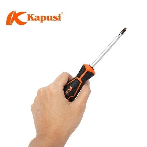 Tua Vít Đảo Cao Cấp S2 6x100mm, 6x150mm, 6x200mm KAPUSI Cán Cao Su, Nam Châm Từ Tính Mạnh