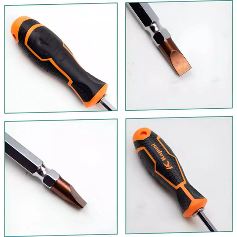 Tua Vít Đảo Cao Cấp S2 6x100mm, 6x150mm, 6x200mm KAPUSI Cán Cao Su, Nam Châm Từ Tính Mạnh