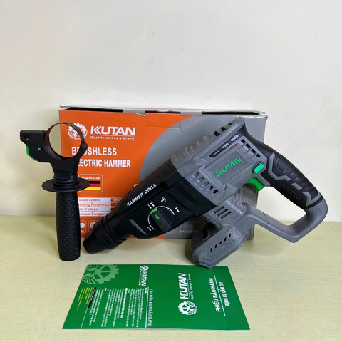 Máy Khoan Bê Tông Pin KUTAN Xám 3 Chức Năng, Bộ Máy 2 Pin 15 Cell Động Cơ Không Chổi Than Bảo Hành 6 Tháng