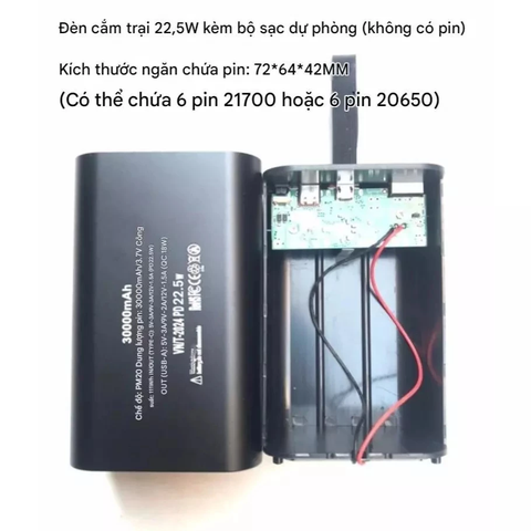Box Sạc Dự Phòng 6 Cell Pin 21700 Nhôm, Vỏ Sạc Dự Phòng 6 Cell Pin, full phụ kiện KHÔNG KÈM PIN