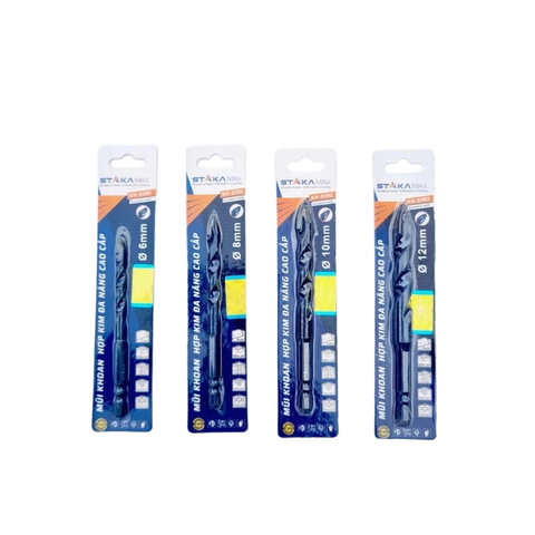 Mũi Khoan Đa Năng Xanh 6mm, 8mm, 10mm, 12mm STAKA, Mũi Khoan Đa Năng Cao Cấp Khoan Gỗ, Kim Loại, Nhựa, Bê Tông