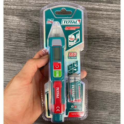 Đầu Dò Điện Áp AC TOTAL THT210003 Màn Hình Led Mẫu Mới Dò Không Chạm, Phân Biệt Dây Nóng Nguội, Bút Dò Điện Thông Minh