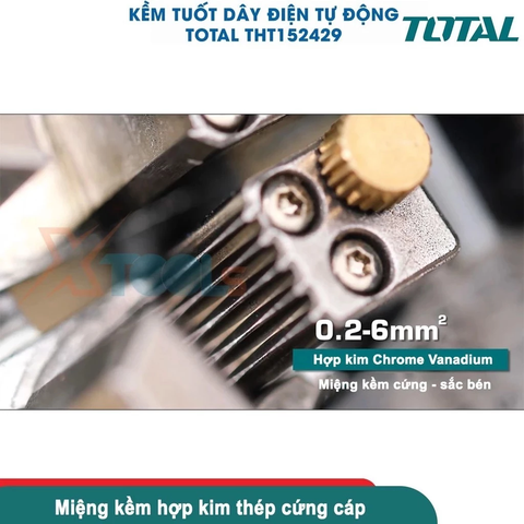 Kìm Tuốt Dây Điện Tự Động Thông Minh TOTAL THT152429 Phát Hiện Điện Áp Không Tiếp Xúc, Dùng Tuốt, Cắt, Uốn Dây Điện 4in1