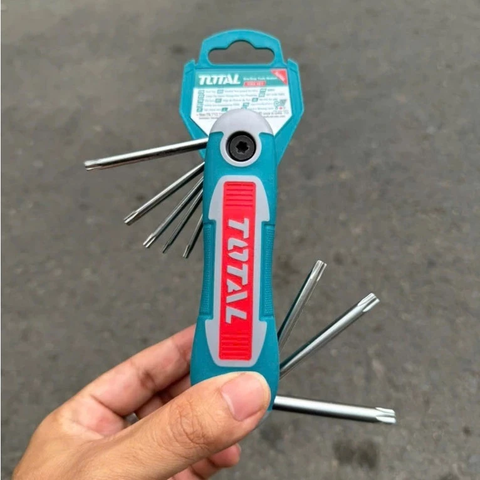 Bộ 8 Đầu Lục Giác Thường TOTAL THT1061826, Lục Giác Bông THT1061846 Dạng Xếp Gọn Thép Cr-V Tiện Dụng Nhỏ Gọn