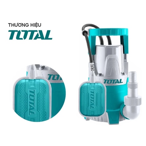 Bơm Chìm Nước Sạch Vỏ Nhựa TOTAL TWP64006, Công Suất 400w Mô Tơ Dây Đồng, Kèm Công Tắc Phao, Máy Bơm Chính Hãng
