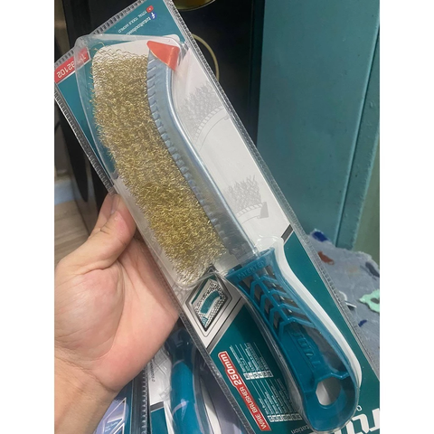 Bàn Chải Thép Đồng TOTAL THT92102 Chiều Dài 250mm Giúp Làm Sạch Các Vết Nứt Đánh Rỉ Sắt Tay Cầm Chắc Chắn