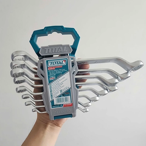 Bộ Cờ Lê Hai Vòng 8 Chi Tiết TOTAL 6-22mm THT102486 cờ lê chất liệu Cr-V siêu cứng, chống rỉ, chính hãng