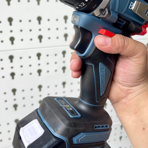 [HỘP+2 MŨI KHOAN] Máy Khoan 3 Chức Năng BOCSHI Đầu Kẹp 13mm Chân Phổ Thông, Bắt Vít Khoan Tường Không Chổi Than