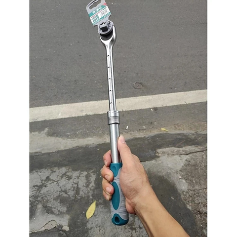 Cần Tuýp Tự Động, Tay Vặn Mở Rộng 1/2 inch Dài 320- 450mm TOTAL THT106128L, Dài 320-450mm, Xử Lý Nhiệt, Mạ crom