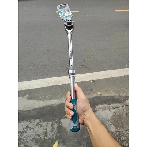 Cần Tuýp Tự Động, Tay Vặn Mở Rộng 1/2 inch Dài 320- 450mm TOTAL THT106128L, Dài 320-450mm, Xử Lý Nhiệt, Mạ crom