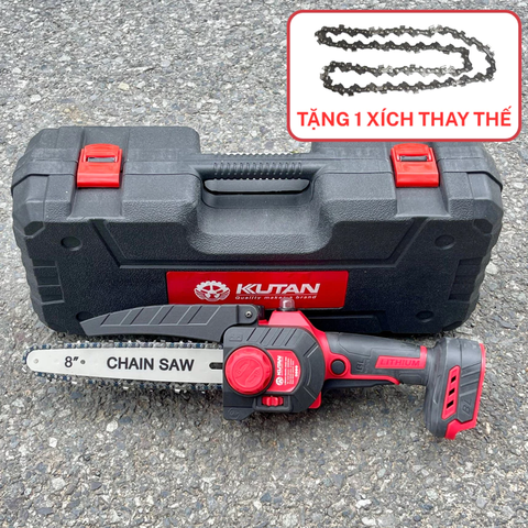 [KÈM XÍCH THAY THẾ] Thân Máy Cưa Xích 8 inch Chân Pin Phổ Thông M21, Động Cơ Không Chổi Than