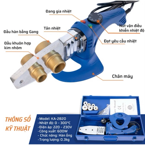 Máy Hàn Ống Nhiệt , Kích Cở 20-32mm Điều Chỉnh Nhiệt STAKA MAX KA-2820 Công Suất 600W