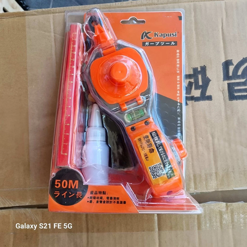 Dụng Cụ Búng Mực 50m KAPUSI Japan Kèm Hộp Mực, Bút Chì, Bật Mực Tự Động Kapusi K-2566