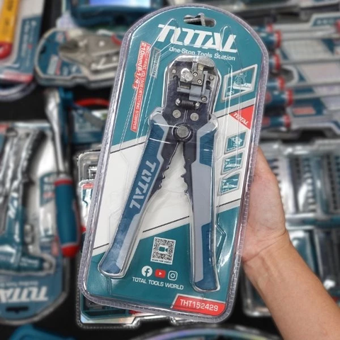 Kìm Tuốt Dây Điện Tự Động Thông Minh TOTAL THT152429 Phát Hiện Điện Áp Không Tiếp Xúc, Dùng Tuốt, Cắt, Uốn Dây Điện 4in1