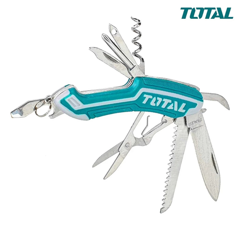 Dao Cắt Đa Năng TOTAL THMFK0126 Kích Thước 95mm Cán Tay Cầm Mềm Hai Màu Độc Đáo Gồm 12 Chức Năng Tiện Ích