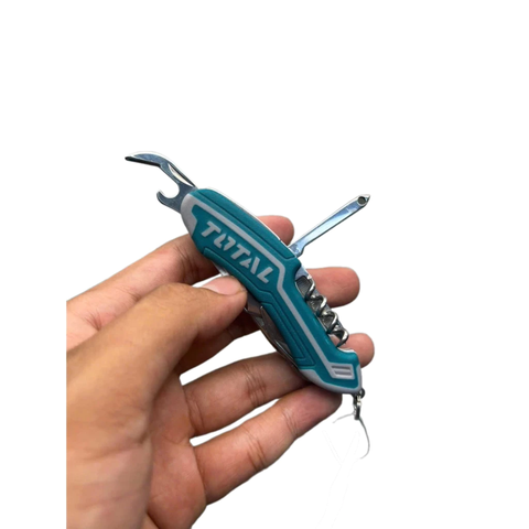 Dao Cắt Đa Năng TOTAL THMFK0126 Kích Thước 95mm Cán Tay Cầm Mềm Hai Màu Độc Đáo Gồm 12 Chức Năng Tiện Ích