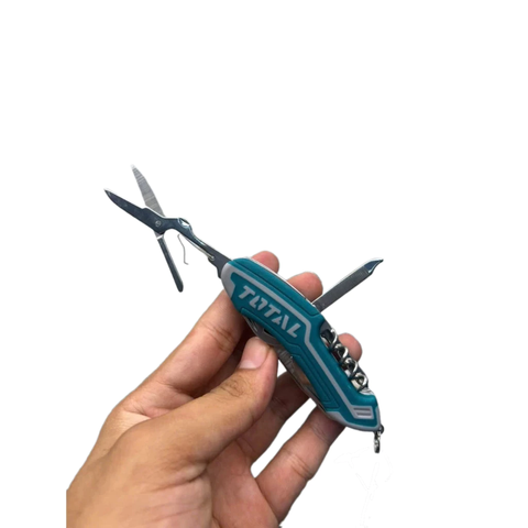 Dao Cắt Đa Năng TOTAL THMFK0126 Kích Thước 95mm Cán Tay Cầm Mềm Hai Màu Độc Đáo Gồm 12 Chức Năng Tiện Ích