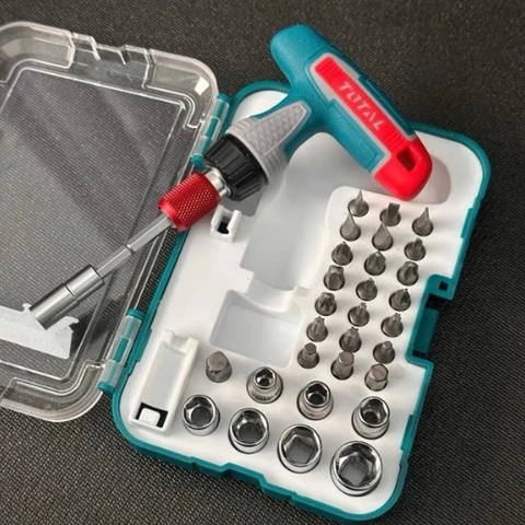 Bộ 37 Tua Vít Chuẩn Sửa Điện Thoại TOTAL, 37 Món TACSD30376/ 31 món TACSD3031 tuốc nơvít, Thép Cr-V, nhỏ gọn dễ bỏ