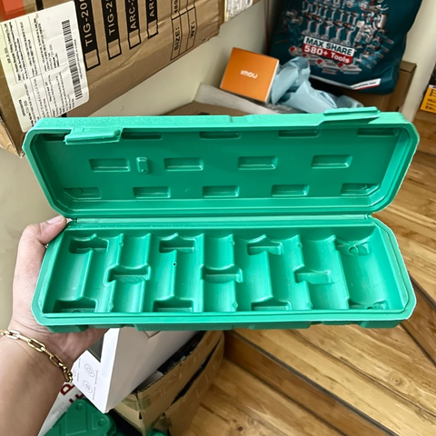 Hộp Đựng Đầu Tuýp, Hộp Đựng tuýp, Đựng Đầu Khẩu 10 Chi Tiết, Hộp Xanh Lá