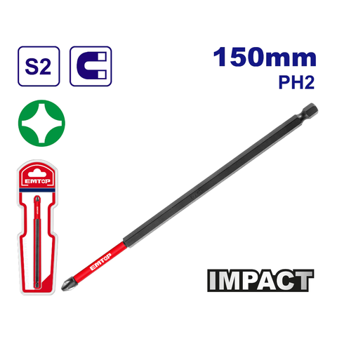 Mũi Vít EMTOP - ESBTM5PH2150, Mũi Bắt Vít PH2 150mm